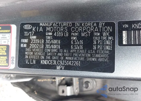 2018 Kia Niro Ex from USA, damaged, VIN KNDCE3LC9J5142261